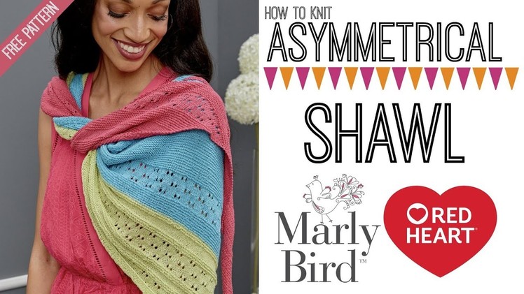 Asymmetrical Knit Shawl with It's a Wrap Yarn