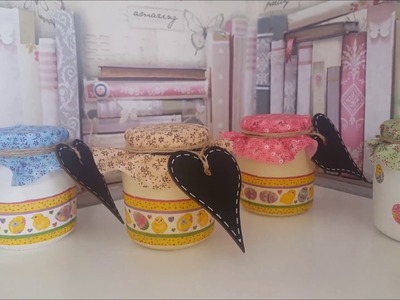 Decorated Easter sweet jars - using decoupage