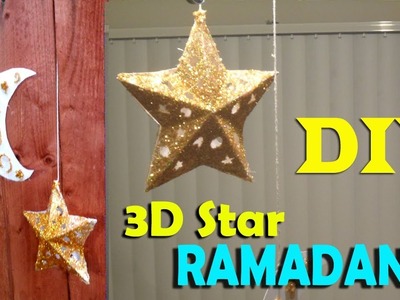 DIY | How to Make 3D Star Ramadan Decoration  | Kids Craft  step by step   زينة رمضان نجمة مجسمة