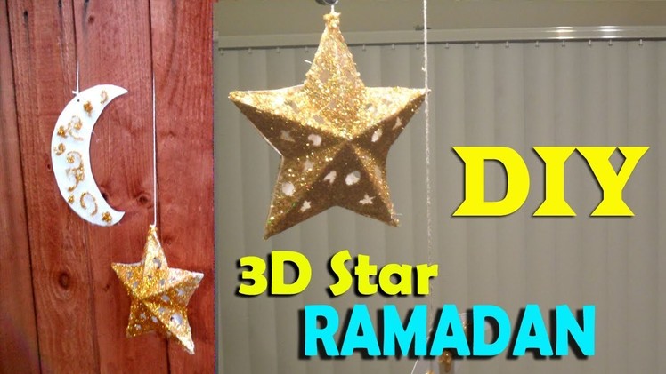 DIY | How to Make 3D Star Ramadan Decoration  | Kids Craft  step by step   زينة رمضان نجمة مجسمة