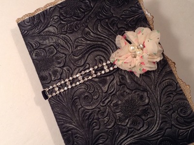 Faux Leather Journal with a Rhinestone Band Closure