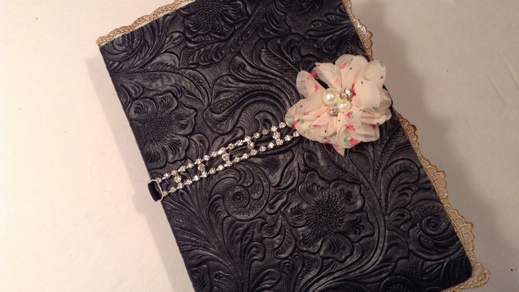 Faux Leather Journal with a Rhinestone Band Closure