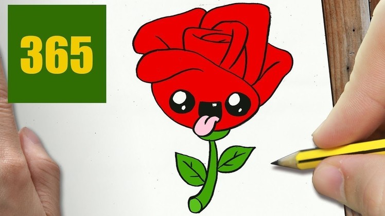 HOW TO DRAW A FLOWER CUTE, Easy step by step drawing lessons for kids