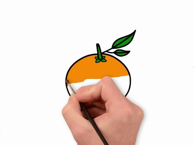 How to draw and colour orange - drawing for kids easy step by step