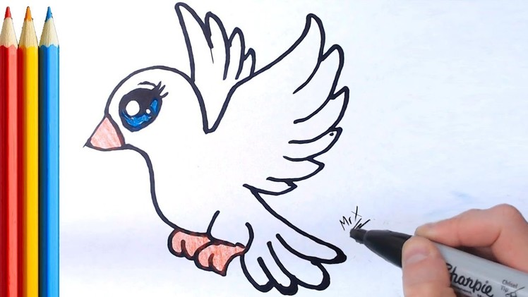 How to Draw Dove (Easy) - Step by Step Tutorial