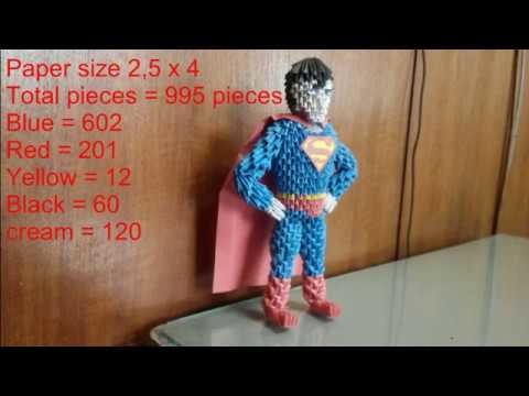 How to make 3d origami superman