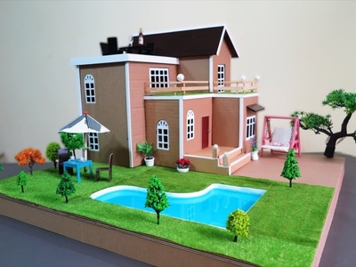 How To Make A Beautiful Mansion House With Fairy Garden And Pool - Dream House - Cardboard house