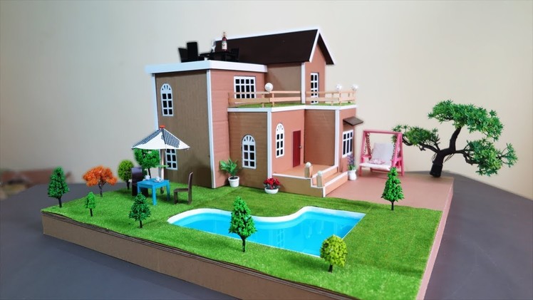 How To Make A Beautiful Mansion House With Fairy Garden And Pool - Dream House - Cardboard house