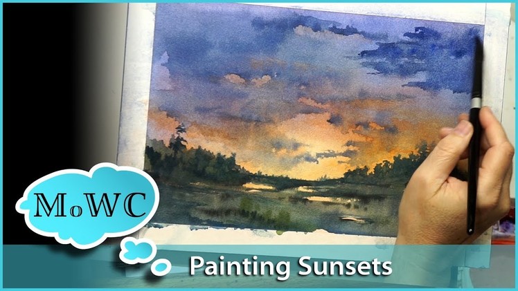How to Make a Sunset Glow in Watercolor.