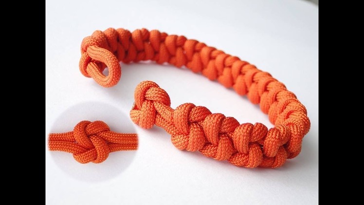 How to Make a "True Lovers Knot" Paracord Bracelet.Knot and Loop Closure