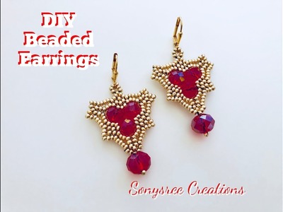 How to make this Dramatic Earrings????Beaded Earrings????Earrings with Rondelle beads