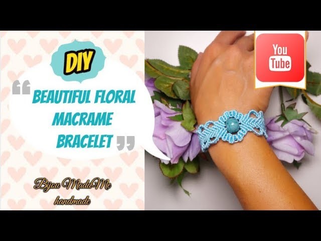 Macrame bracelet tutorial | DIY macrame jewelry | How to make floral bracelet | Macrame crafts