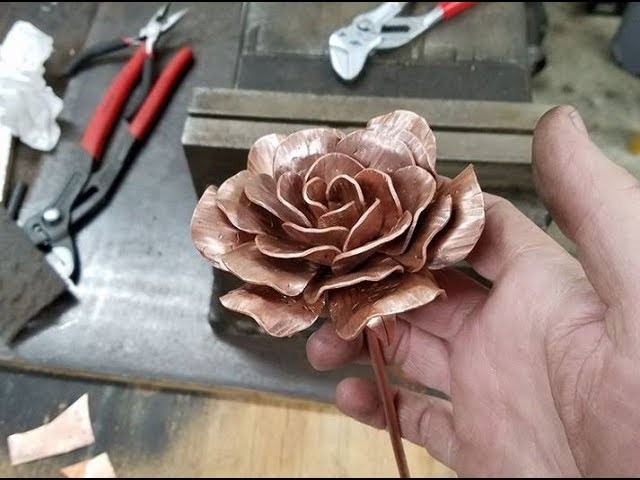 Making rose from copper pipe