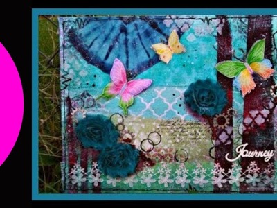 Mixed Media Fabric Collage Canvas