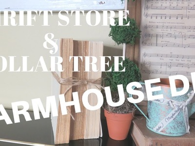 THRIFT STORE AND DOLLAR TREE FARMHOUSE DIYS |  BOOKS AND JAR ORGANIZER |  COLLAB with Kristin Kay