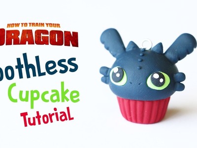 Toothless How To Train Your Dragon Cupcake│Polymer Clay Tutorial