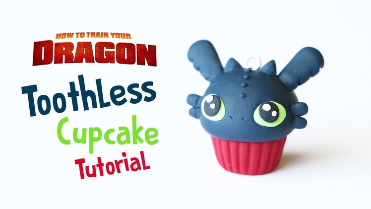 Toothless How To Train Your Dragon Cupcake│Polymer Clay Tutorial