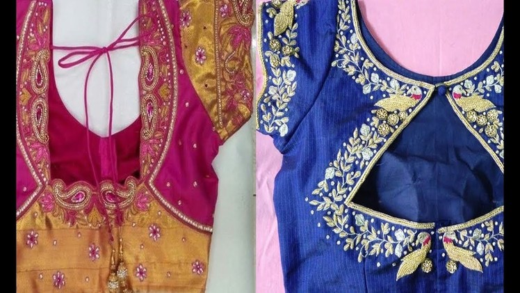 Awesome Maggam Work Blouse Designs | Blouse Designs For Maggam Work | Hand Embroidery Blouse Designs