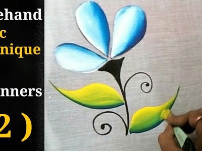 Basic technique for free hand fabric painting