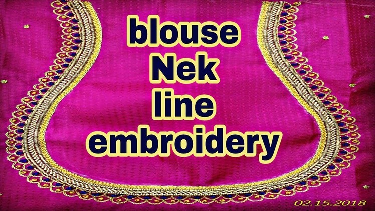 Blouse nek line embroidery | French knots embroidery | aari embroidery | Hand embroidery