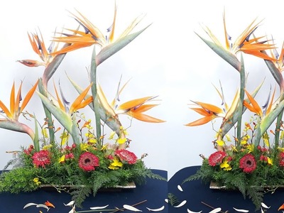 Flower Decoration Ideas|HOW TO MAKE 3D Strelitzia reginae Flowers Arrangement ?
