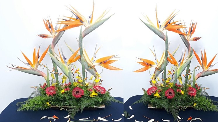 Flower Decoration Ideas|HOW TO MAKE 3D Strelitzia reginae Flowers Arrangement ?