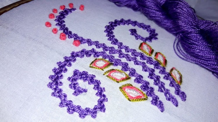 Hand Embroidery Braid Stitch.