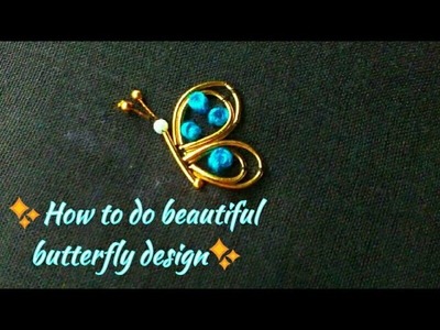 Hand Embroidery Butterfly design. Zardosi work Malayalam Lesson 6