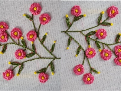 Hand embroidery cast on stitch. hand work design