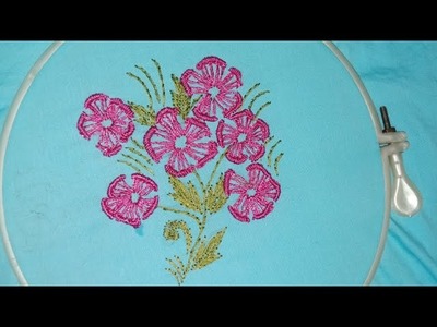 Hand embroidery easy design for Kurti, Dupatta or frock with basic stitches