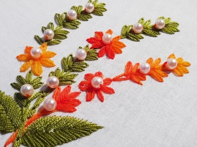 Hand Embroidery:Lazy daisy stitch.