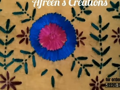 Hand Embroidery Tutorial: Phulkari Shalwar.Trouser Designing:Pattern-2(part-1)