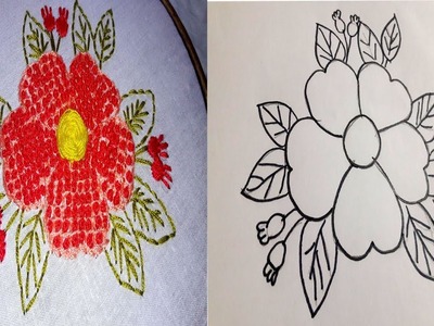 How To Make Cushion Cover Design drawing for hand embroidery.