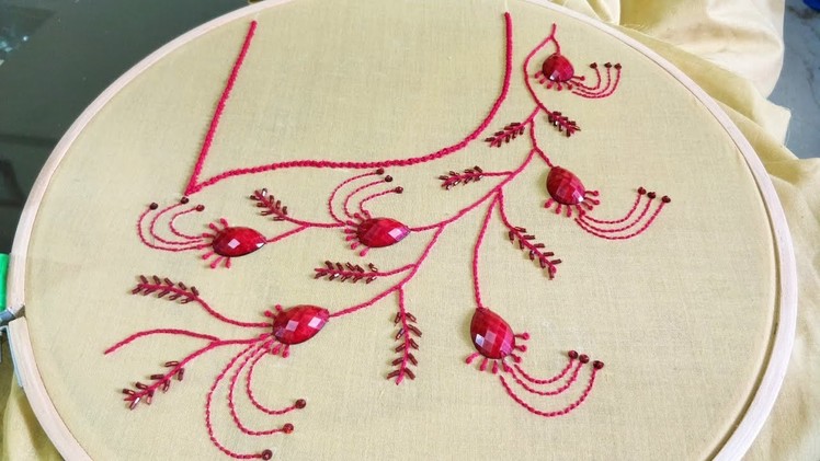Neckline Embroidery (Hand Embroidery Work)