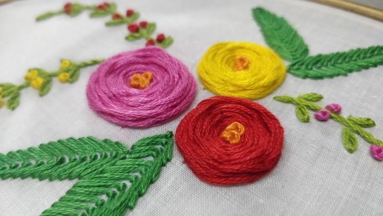 Woven Wheel Flowers (Hand Embroidery Work)