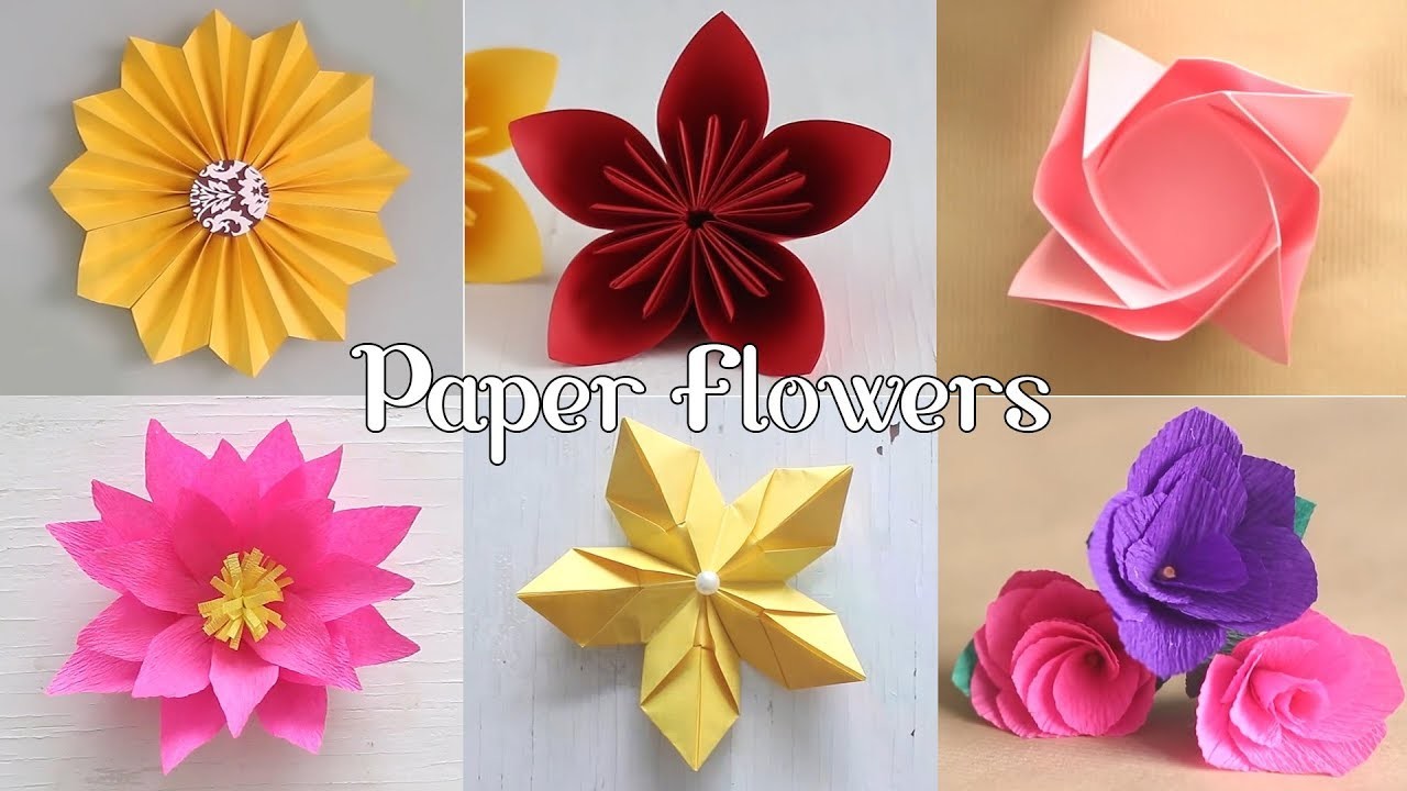 6 Easy Paper Flowers, Flower Making, DIY