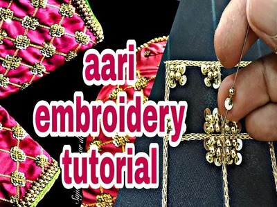 Aari embroidery tutorial | sleeves design | Hand embroidery