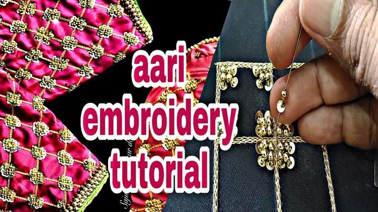Aari embroidery tutorial | sleeves design | Hand embroidery