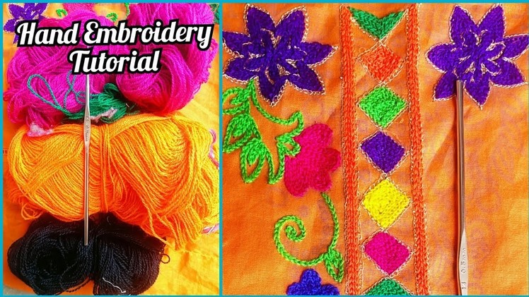 Aari Hand  Embroidery Stitches Tutorial.Aari Work For Beginners