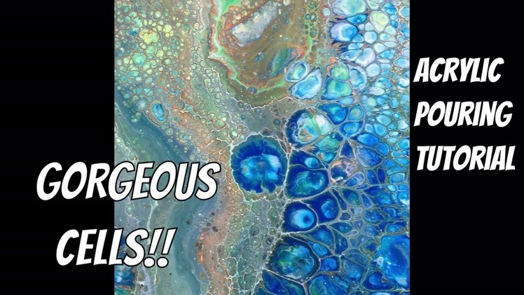 BEAUTIFUL ACRYLIC POUR ~ Gorgeous Tons of Cells~ Artist Loft Paints from Michael's ~ How To DIY Pour