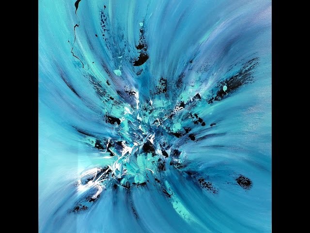 Blue emotion, abstract painting, Acrylic