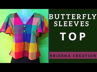 Butterfly  Sleeves TOP || DIY Umbrella Sleeves TOP in 1 Meter Fabric