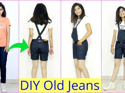 Convert Old Jeans Into Dungaree - No Sewing - DIY Old Clothes | Anaysa