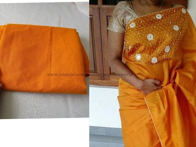 Converting Old Plain Sari  to New Designer Sari | Pearls Designing on SARI
