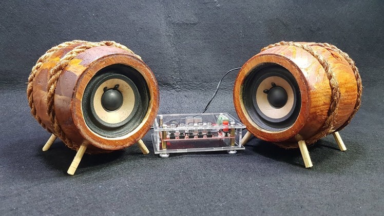 DIY 2.0 Bluetooth Speaker with Wooden Coffee Box and Scrap Cassette Player