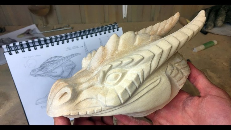 Dragon Head wood carving | Made from birch wood by jonasolsenwoodcraft