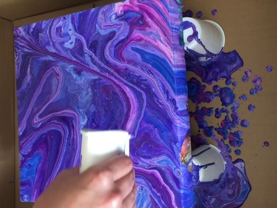 Fluid Pour - How to create Cells & Ribboning - Only Acrylic and Water - Luna Creations asmr visual