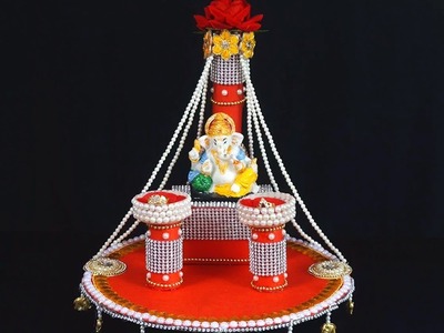 Ganpati Decoration Ideas for Home | Ganesh Chaturthi | Engagement Ganpati Decoration Ideas at Home