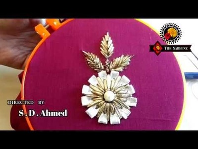 Gota embroidery- gota flower arrangement with dhanak embroidery-tutorial in urdu