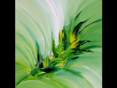 Green Explosion, abstract painting, Acrylic